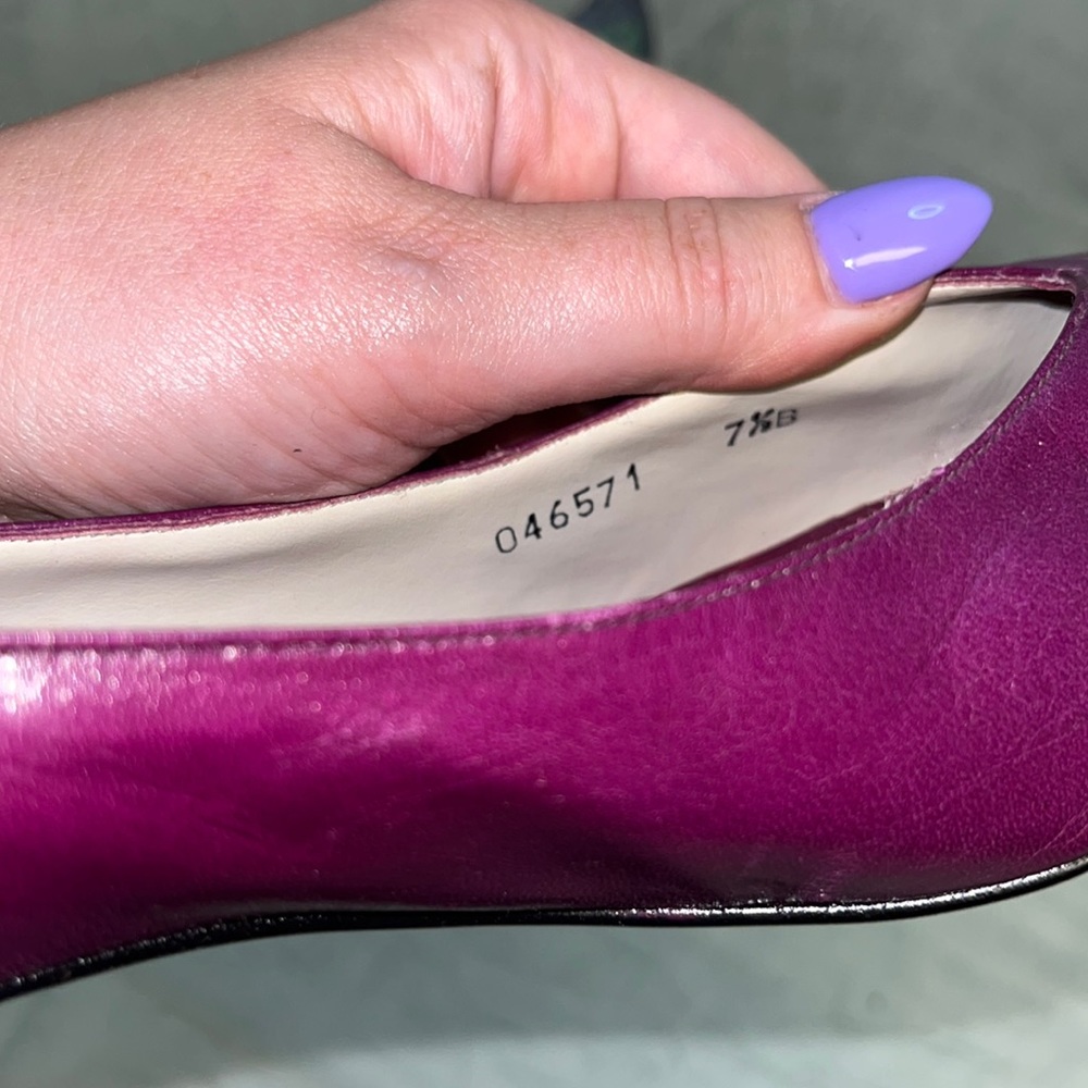 Proxy Michael G Abrams Co Purple Leather Vintage Heels | 7.5 B - Picture 10 of 16